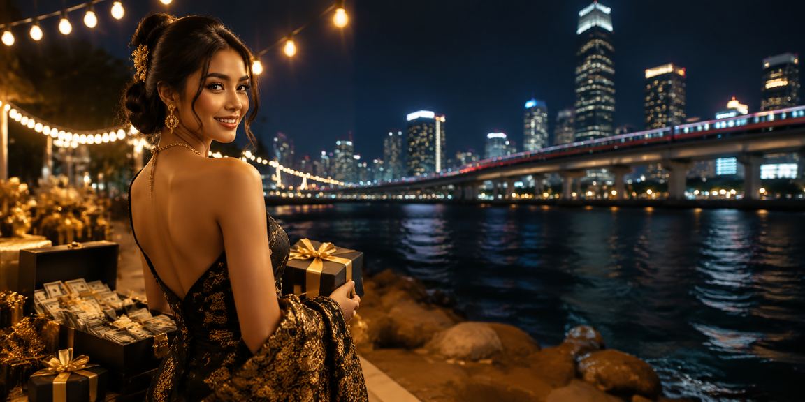 Ilustrasi taruhan jackpot dengan suasana pantai tropis yang santai
