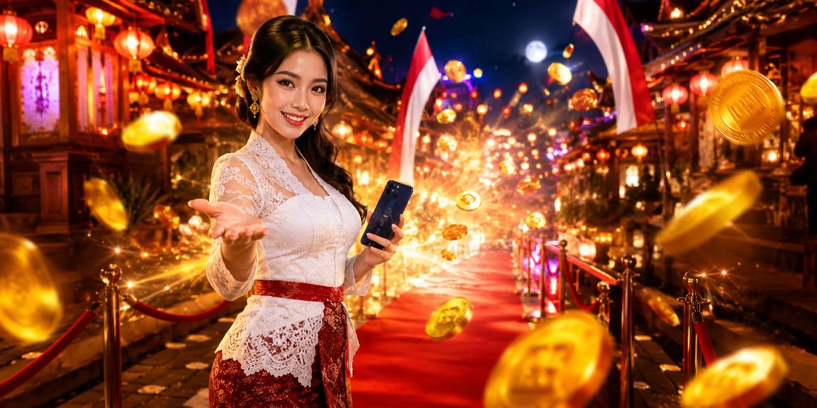 Lampu neon dan decor kasino malam menggambarkan suasana jackpot hidup